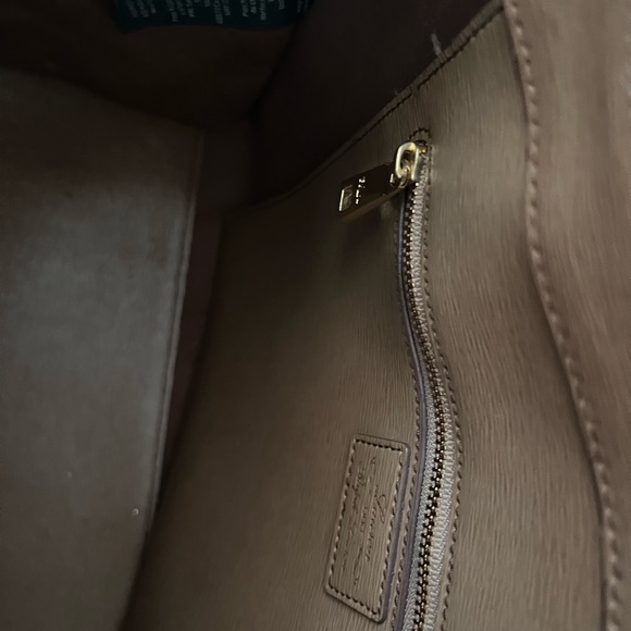 Ralph Lauren-RLL saffiano leather camel beige shoulder bag-tote - Picture 4 of 4